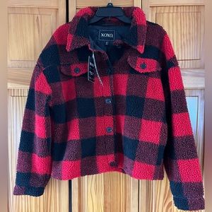 Women’s Black and Red Plaid Jacket
